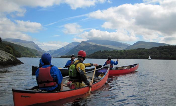 Canoeing Llyn Padarn, group watersports adventure in Llanberis